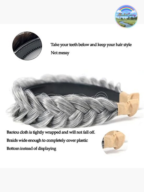 Wide Braided Headband Hoop Fashion Hair Accessories Elastic Non-slip Band main image 2